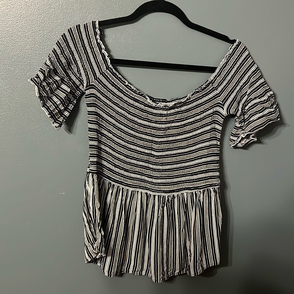 Maurice’s Striped Off The Shoulder Top